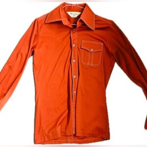Vintage 70s Western Red Collared Shirt